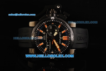 Graham Chronofighter Oversize Chronograph Swiss Valjoux 7750 Automatic Movement PVD Case with Black Dial and Black Rubber Strap-1:1 Original