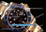 Rolex Submariner Swiss ETA 2836 Automatic Two Tone Case/Bracelet with Black Dial Stick (BP)