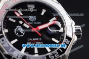 Tag Heuer Aquaracer Calibre 5 Match Timer Premier League Special Edition Miyota Quartz Stainless Steel Case/Bracelet with Black Dial and Stick Markers