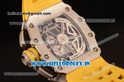 Richard Mille RM11-03 Swiss Valjoux 7750 Automatic Steel Case Skeleton Dial With Arabic Numeral Markers Yellow Rubber Strap(KV)