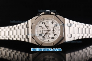 Audemars Piguet Royal Oak Chronograph Quartz Movement with White Dial,White Bezel and Black Marking