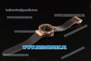 Hublot Big Bang Tutti Japanese Miyota Quartz Rose Gold Case with Black Dial Stick Markers and Black Rubber Strap