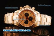 Rolex Daytona II Chronograph Swiss Valjoux 7750 Automatic Movement Full Rose Gold with Orange Dial and White Markers