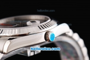 Rolex Datejust II Oyster Perpetual Automatic Movement Silver Case with Grey Flower Dial and SS Strap