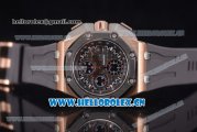 Audemars Piguet Royal Oak Offshore Chronograph Michael Schumacher Clone AP Calibre 3126 Automatic Rose Gold Case with Black Dial and Grey Rubber Strap (J12)