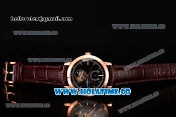 Vacheron Constantin Patrimony Tourbillon Swiss ETA 2824 Automatic Rose Gold Case with Black Dial and Stick Markers