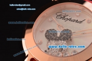 Chopard Happy Sport - Mickey Swiss Quartz Rose Gold Case with Red Leather Strap and White MOP Dial Diamond Markers