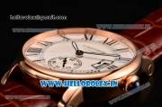 Cartier Rotonde De Asia Automatic Rose Gold Case with White Dial and Black Roman Numeral Markers