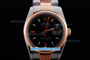 Rolex Milgauss Oyster Perpetual Automatic Movement Black Dial with RG Bezel and Two Tone Strap