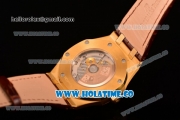 Audemars Piguet Royal Oak 39MM Miyota 9015 Automatic Yellow Gold Case with White Dial Brown Leather Strap and Stick Markers (BP)