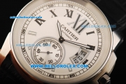 Cartier Calibre Automatic Movement Steel Case with White Dial and Roman Numerals