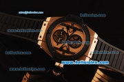 Hublot Big Bang Tourbillon Automatic Rose Gold Case with Ceramic Bezel and Black Rubber Strap-7750 Coating