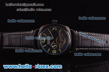 Panerai Radiomir Tourbillon Automatic PVD Case with Black Dial and Black Leather Strap