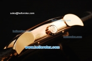 Parmigiani Kalpa XL Swiss Tourbillon Manual Winding Movement Rose Gold Case with Black Leather Strap