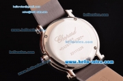 Chopard Happy Sport - Mickey Swiss Quartz Stainless Steel Case White Bezel with Grey Leather Strap and White MOP Dial