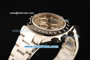 Rolex Daytona Chronograph Swiss Valjoux 7750 Automatic Movement Steel Case with Grey Dial and Black Bezel-Steel Strap