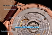 Cartier Ballon Bleu de Cartier Swiss ETA 2892 Automatic Rose Gold Case with Brown Leather Strap and Diamond Dial