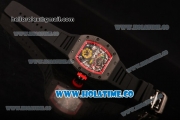 Richard Mille Jean Todt Limited Edition RM 036 Asia Seagull SH Automatic Carbon Fiber Case with Skelton Dial White Markers and Red Inner Bezel