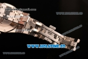 Audemars Piguet Royal Oak 33MM Miyota Quartz Steel Case/Bracelet with Black Dial Stick Markers and Diamonds Bezel (EF)