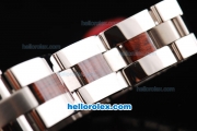 Cartier Roadster Swiss ETA 2671 Automatic Movement with Brown Dial and White Rome Numeral Marker-SS Strap