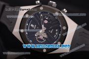 Audemars Piguet Royal Oak Offshore Chrono Miyota Quartz Steel Case with PVD Bezel Black Dial and Rubber Strap (EF)