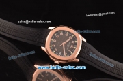 Patek Philippe Aquanaut Swiss ETA 2836 Automatic Rose Gold Case with Brown Dial and Black Rubber Strap