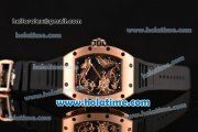 Richard Mille Tourbillon RM 057 Dragon Swiss ETA 2824 Automatic Rose Gold Case with Black Rubber Strap and Dragon Dial