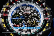 Richard Mille RM 60-01 Asia 2813 Automatic PVD Case with Skeleton Dial and Blue Rubber Strap PVD Bezel (EF)