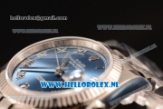 Rolex Datejust Clone Rolex 3135 Automatic Steel Case with Blue Dial and Roman Numeral Markers Steel Bracelet