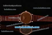 Patek Philippe Calatrava Miyota OS2035 Quartz Rose Gold Case with Brown Dial and Stick Markers