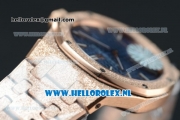 Audemars Piguet Royal Oak Swiss Quartz Rose Gold Case with Blue Dial and Rose Gold Bracelet (EF)