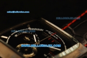 Tag Heuer Monaco Chronograph Quartz PVD Case with Black Dial and Black Leather Strap