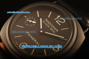 Panerai Radiomir Swiss ETA 6497 Manual Winding Movement PVD Case with Black Dial and Black Leather Strap