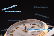 Rolex Day-Date Swiss ETA 2836 Automatic Two Tone Case with White Dial and Roman Markers