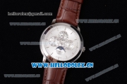 Audemars Piguet Jules Audemars Grand Complication Asia ST16 Automatic Steel Case Stick Markers Brown Leather Strap and Silver Dial (EF)