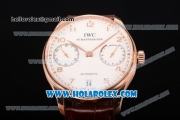 IWC Portugieser Power Reserve Clone IWC 52010 Automatic Rose Gold Case with Arabic Numeral Markers and White Dial (ZF)