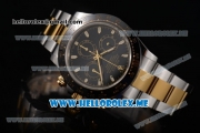 Rolex Daytona Clone Rolex 4130 Automatic Steel Case with Black Dial Two Tone Bracelet Stick Markers (EF)-1:1 Original