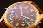 IWC Big Pilot Power Reserve Rose Gold Case with Brown Dial and Brown Leather Strap