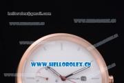 Greyhours Essential Miyota Quartz Rose Gold Case with White Dial Stick Markers and Grey Leather Strap