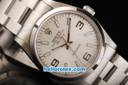 Rolex Air King Automatic Movement Full Steel with White Dial and White Stick Markers