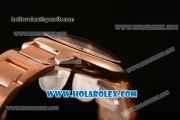 Cartier Rotonde De Miyota Quartz Rose Gold Case/Bracelet with Silver Dial