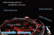 Rolex Sea-Dweller Bamford Asia 2813 Automatic PVD Case with PVD Strap Black Dial Red Markers