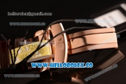 Glashutte Senator Meissen Tourbillon Swiss Tourbillon Automatic Rose Gold Case with White Dial and Brown Leather Strap