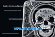 Bell & Ross BR 01 Burning Skull Asia Automatic Steel Case with Skull Dial and Leather Strap - 1:1 Original(AAAF)