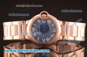 Cartier Ballon Bleu De Cartier Swiss ETA Quartz Full Rose Gold with Blue Dial and Roman Markers