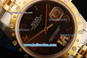 Rolex Datejust Oyster Perpetual Automatic Movement Steel Case with Brown Dial and Two Tone Strap