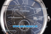 Cartier Drive de Cartier Asia ST16 Automatic Steel Case with Black Dial Roman Numeral Markers and Black Leather Strap