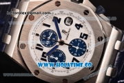 Audemars Piguet Royal Oak Offshore Navy Chronograph Swiss Valjoux 7750 Automatic Steel Case with White Dial and Blue Markers - 1:1 Best Edition (JF)