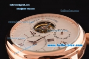 Patek Philippe Complications ST22 Automatic Rose Gold Case with Gold Markers Black Leather Strap and White Dial