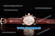 Patek Philippe Grand Complication Chrono Miyota OS20 Quartz Steel Case with White Dial and Rose Gold Bezel